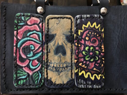 Leather Mini-Tote Purse with Painted Badges - Image 2