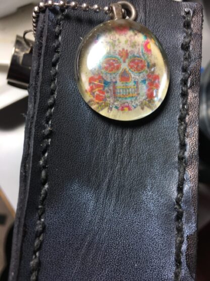 Leather Mini-Tote Purse with Painted Badges - Image 4